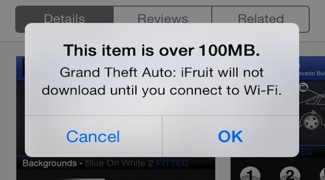 App Store iOS 7 100MB
