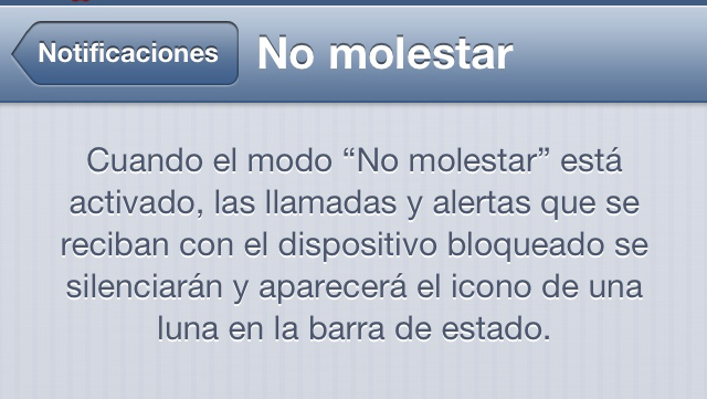 No Molestar iOS