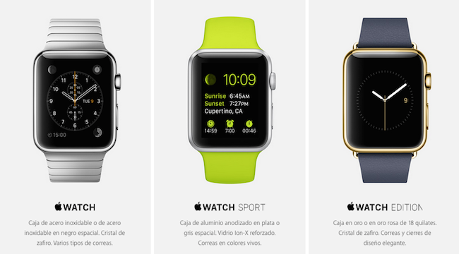 Modelos Apple Watch