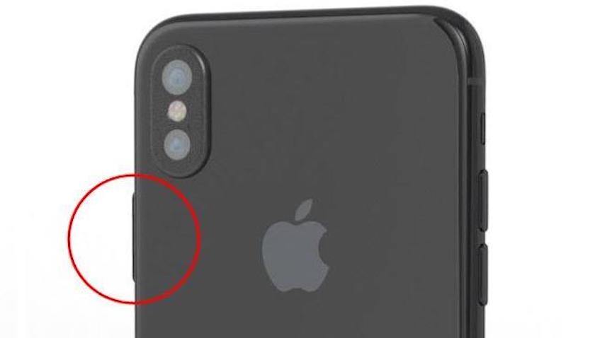 Detalle Botón Lateral Render del Nuevo iPhone 8 de Apple en Color Negro